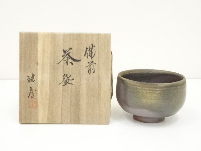 JAPANESE TEA CEREMONY BIZEN WARE TEA BOWL / CHAWAN / ARTISAN WORK